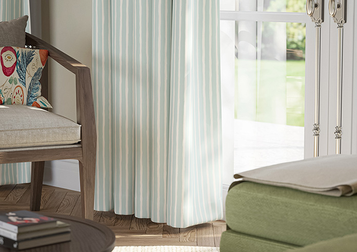 Vintage Stripe, Aqua - Made to Measure Curtains - Image 5